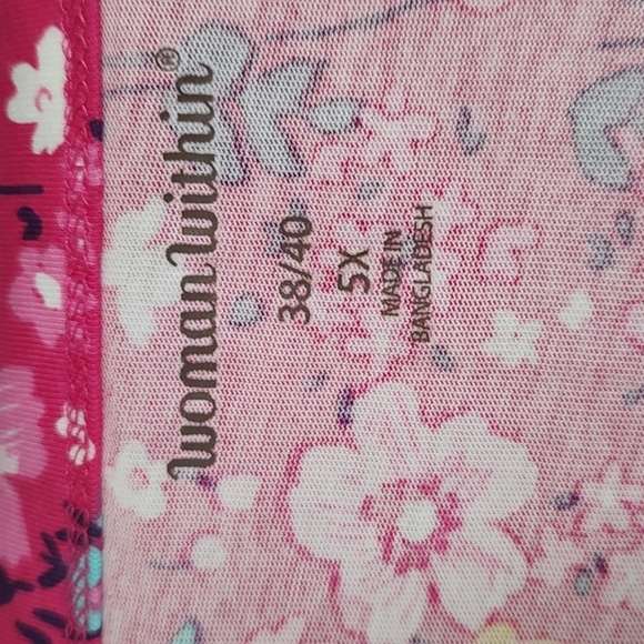 Woman Within Pink Floral Sleeveless Top Size 5X - Picture 3 of 4